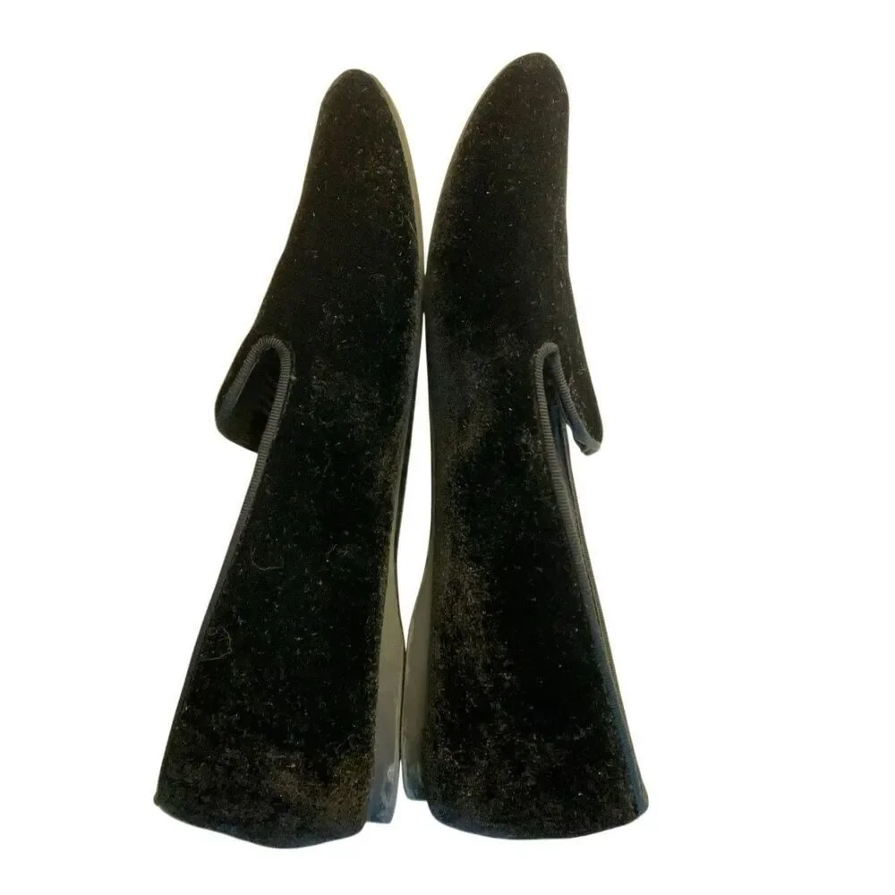 Birdies Sterling velvet flats loafers black women's size 8.5